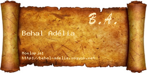 Behal Adélia névjegykártya