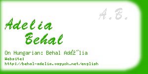 adelia behal business card